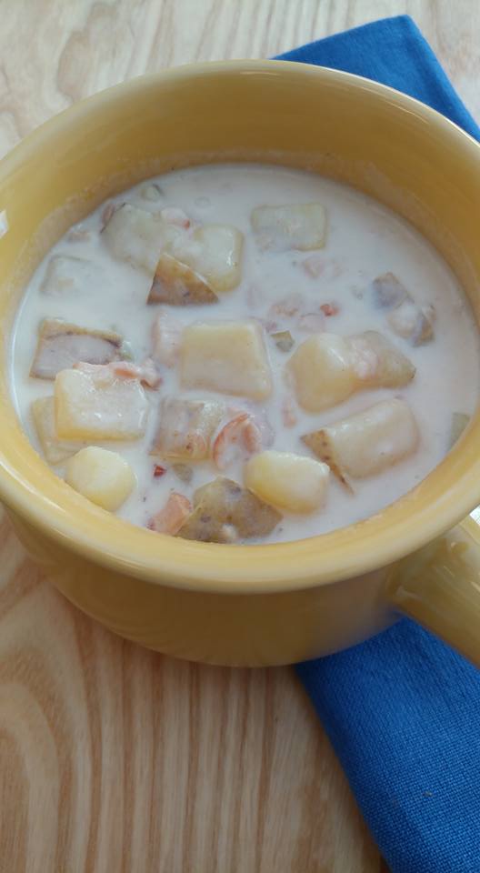 Rustic Clam Chowder with Bacon!