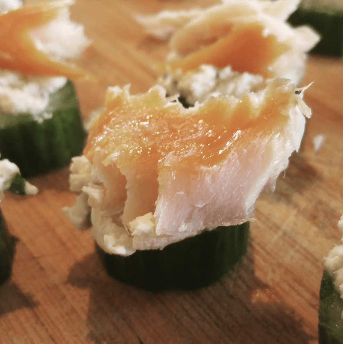 Smoked Salmon with Boursin on Cucumber